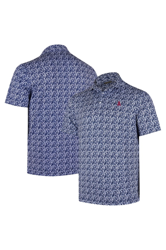 Men's Navy Los Angeles Angels 4K Tri-Blend Polo