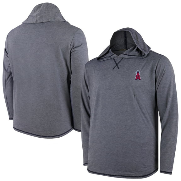 Men's Navy Los Angeles Angels Butter Stripe Tri-Blend Long Sleeve Hoodie T-Shirt