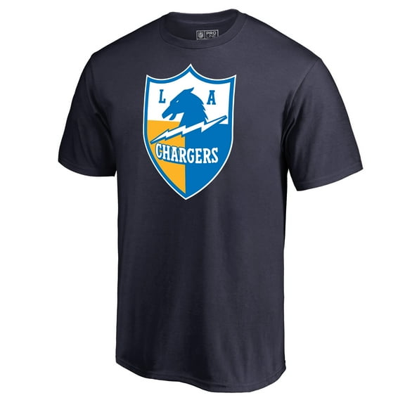 Men's Navy Los Angeles Chargers Vintage Shield Logo T-Shirt
