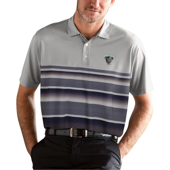 Men's Navy Maine Black Bears Vansport Pro Fade Stripe Polo
