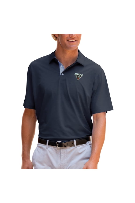 Men's Navy Maine Black Bears Vansport Pro Signature Polo