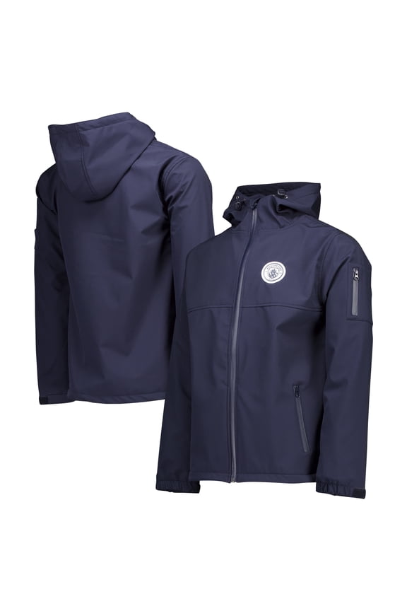 Men's Navy Manchester City Three-Layer Full-Zip Hoodie Jacket