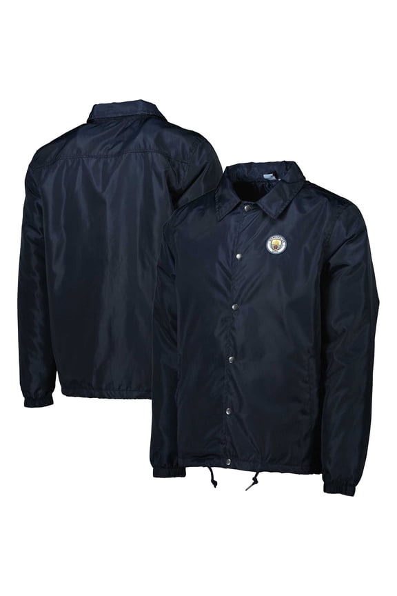 Men's Navy Manchester City Coaches Full-Snap Jacket
