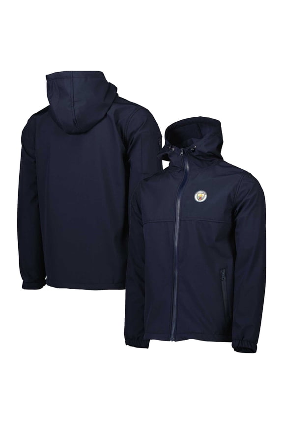 Men's Navy Manchester City Three-Layer Full-Zip Hooded Jacket