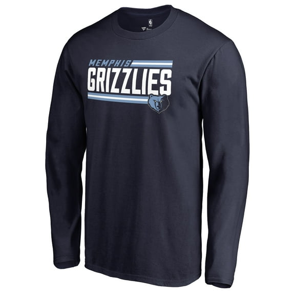 Men's Navy Memphis Grizzlies Onside Stripe Long Sleeve T-Shirt