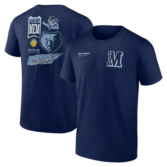 Men's Navy Memphis Grizzlies Split Zone T-Shirt