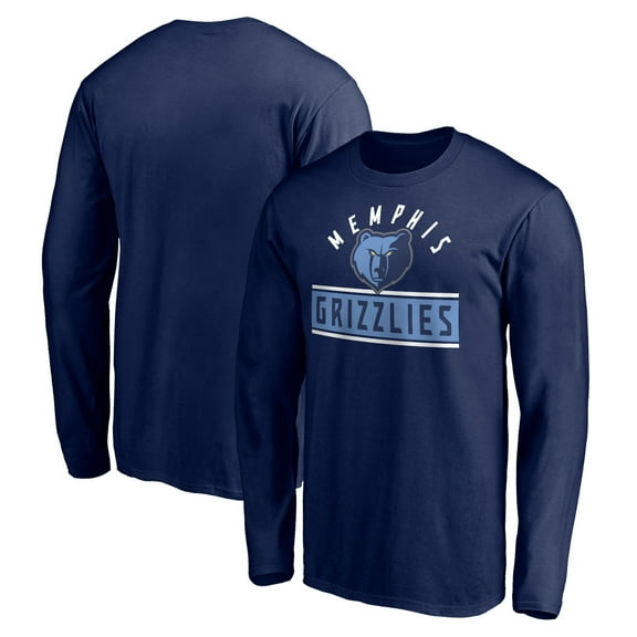 Men's Navy Memphis Grizzlies Team Arch Knockout Long Sleeve T-Shirt