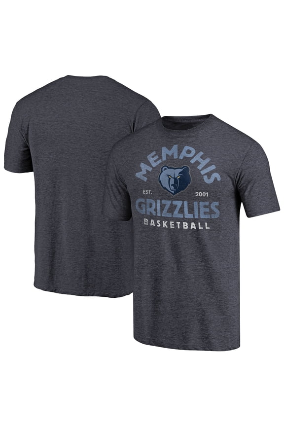 Men's Navy Memphis Grizzlies Vintage Arch Tri-Blend T-Shirt