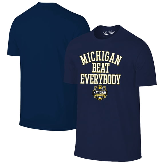 Men's Navy Michigan Wolverines 2026 NCAA Men's Basketball National Champions Beat Everybody T-Shirt