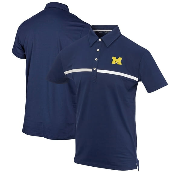 Men's Navy Michigan Wolverines Color Blocked Stretch Polo