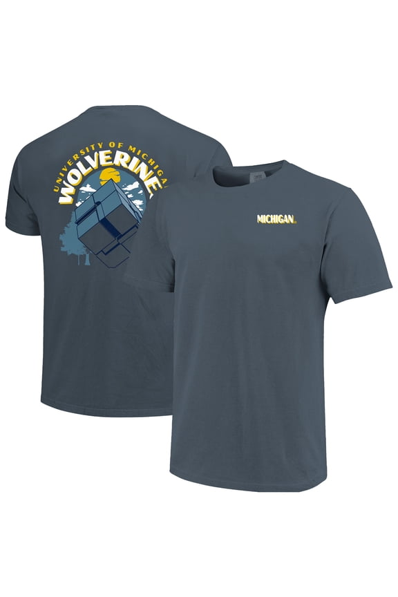 Men's Navy Michigan Wolverines Comfort Colors Team Statue T-Shirt