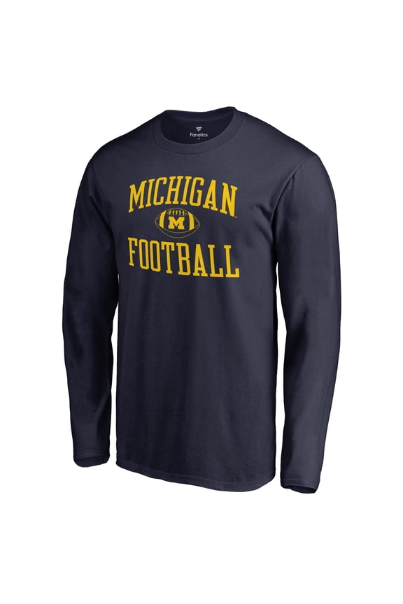 Men's Navy Michigan Wolverines First Sprint Long Sleeve T-Shirt
