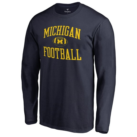 Men's Navy Michigan Wolverines First Sprint Long Sleeve T-Shirt