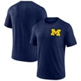 thumbnail image 1 of Men's Navy Michigan Wolverines Left Distressed Logo Tri-Blend T-Shirt, 1 of 3