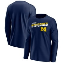 Men's Navy Michigan Wolverines  Long Sleeve T-Shirt