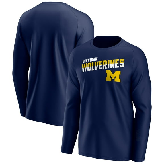 Men's Navy Michigan Wolverines  Long Sleeve T-Shirt