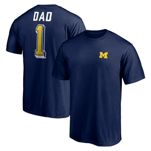 Men's Navy Michigan Wolverines Number One Dad T-Shirt