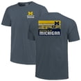 thumbnail image 1 of Men's Navy Michigan Wolverines Striped Campus Skyline T-Shirt, 1 of 3