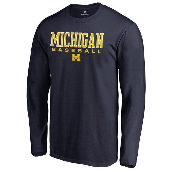 Men's Navy Michigan Wolverines Team Unity Baseball Long Sleeve T-Shirt
