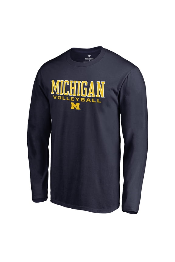 Men's Navy Michigan Wolverines Team Unity Volleyball Long Sleeve T-Shirt