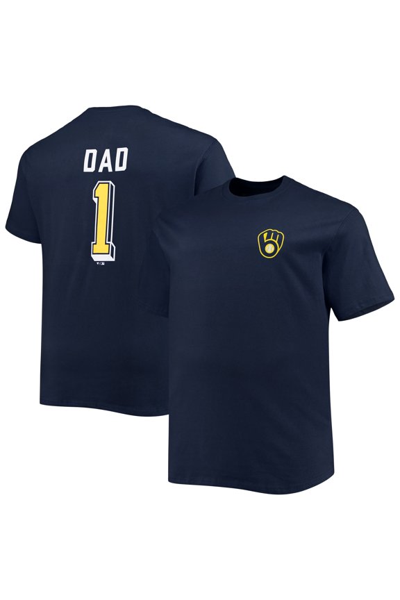 Men's Navy Milwaukee Brewers Big & Tall Father's Day #1 Dad T-Shirt
