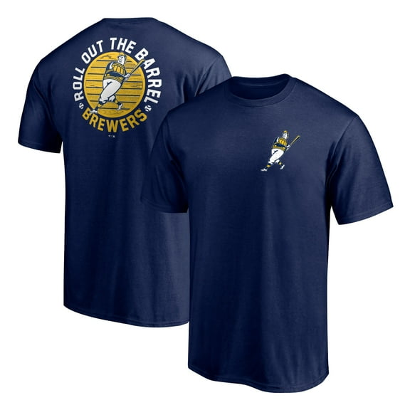 Men's Navy Milwaukee Brewers Roll Out the Barrel T-Shirt