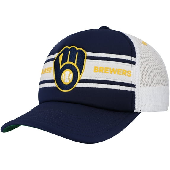 Men's Navy Milwaukee Brewers Sideline Trucker Adjustable Hat