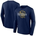 thumbnail image 1 of Men's Navy Milwaukee Brewers Stellar Long Sleeve T-Shirt, 1 of 3