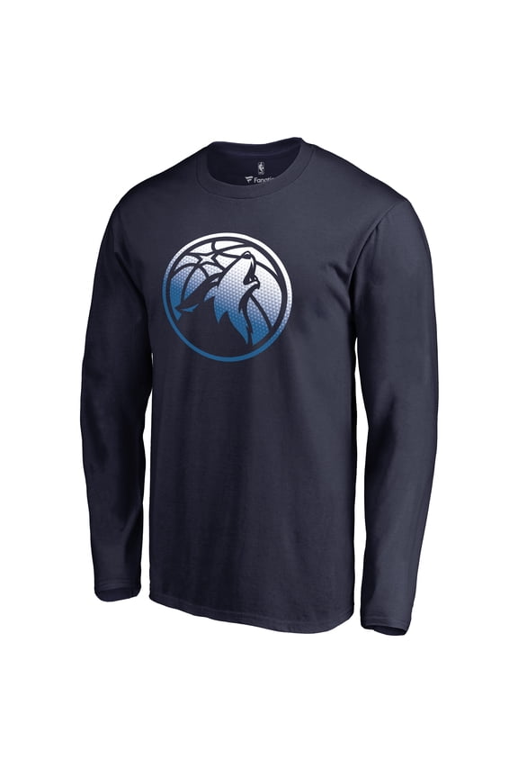 Men's Navy Minnesota Timberwolves Gradient Logo Long Sleeve T-Shirt