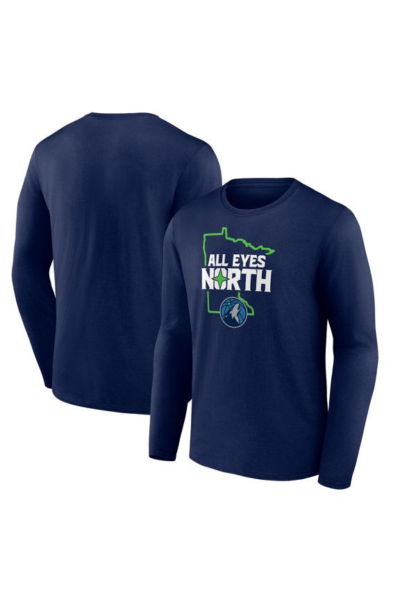 Men's Navy Minnesota Timberwolves Pick & Roll Coverage Long Sleeve T-Shirt