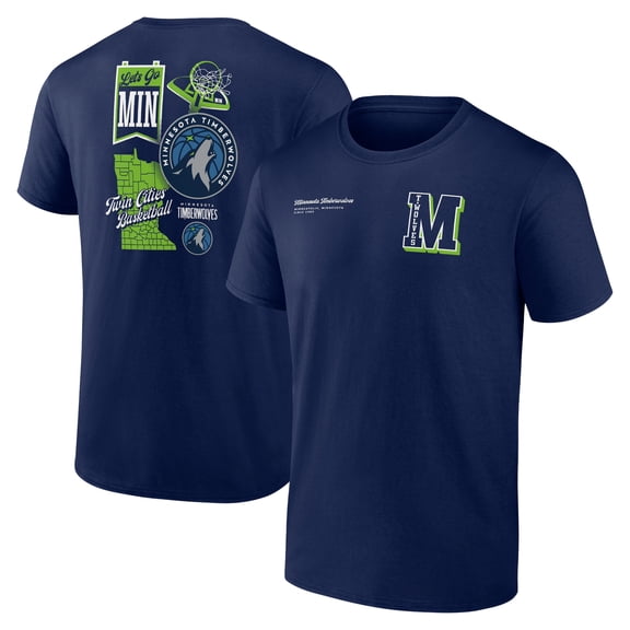 Men's Navy Minnesota Timberwolves Split Zone T-Shirt