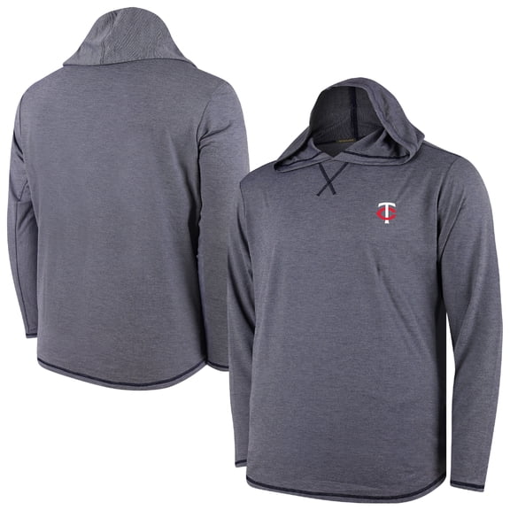 Men's Navy Minnesota Twins Butter Stripe Tri-Blend Long Sleeve Hoodie T-Shirt