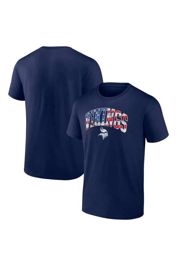 Men's Navy Minnesota Vikings Banner Wave Logo T-Shirt