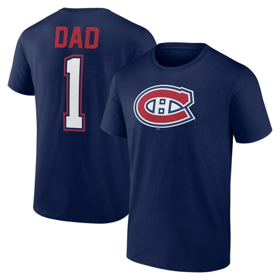 Men's Navy Montreal Canadiens Father's Day #1 Dad T-Shirt