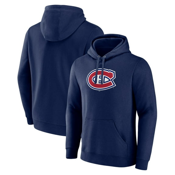 Men's Navy Montreal Canadiens Primary Team Logo Pullover Hoodie
