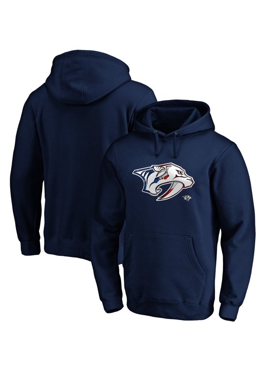 Men's Navy Nashville Predators Banner Wave Logo Pullover Hoodie