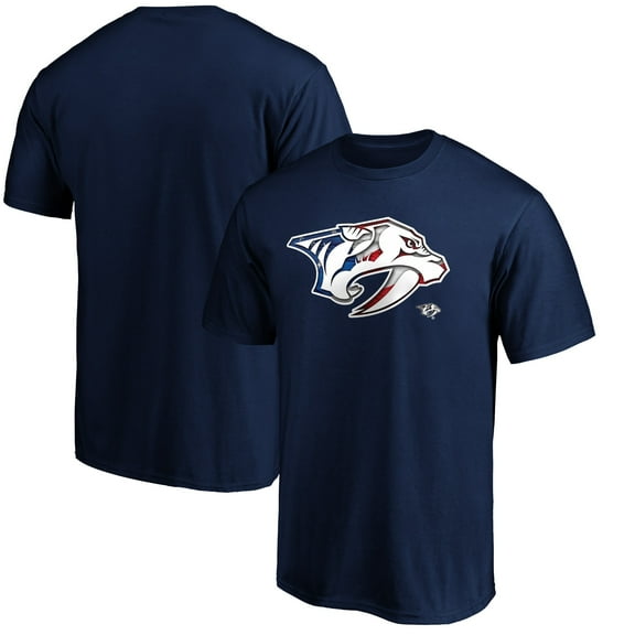 Men's Navy Nashville Predators Banner Wave Logo T-Shirt