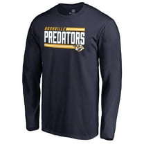 Men's Navy Nashville Predators Iconic Collection On Side Stripe Long Sleeve T-Shirt
