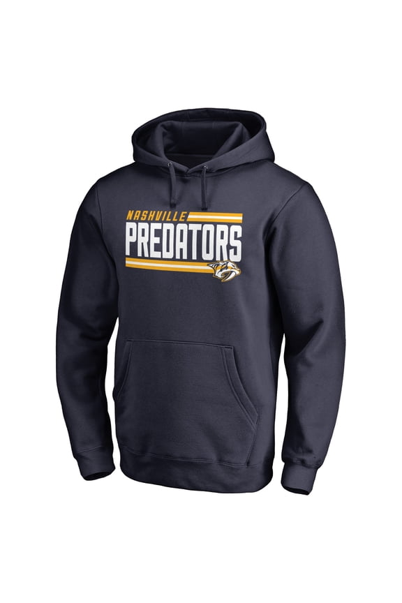 Men's Navy Nashville Predators Iconic Collection On Side Stripe Pullover Hoodie