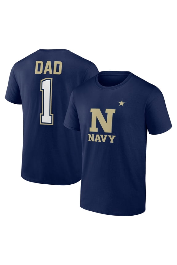 Men's Navy Navy Midshipmen Father's Day #1 Dad T-Shirt