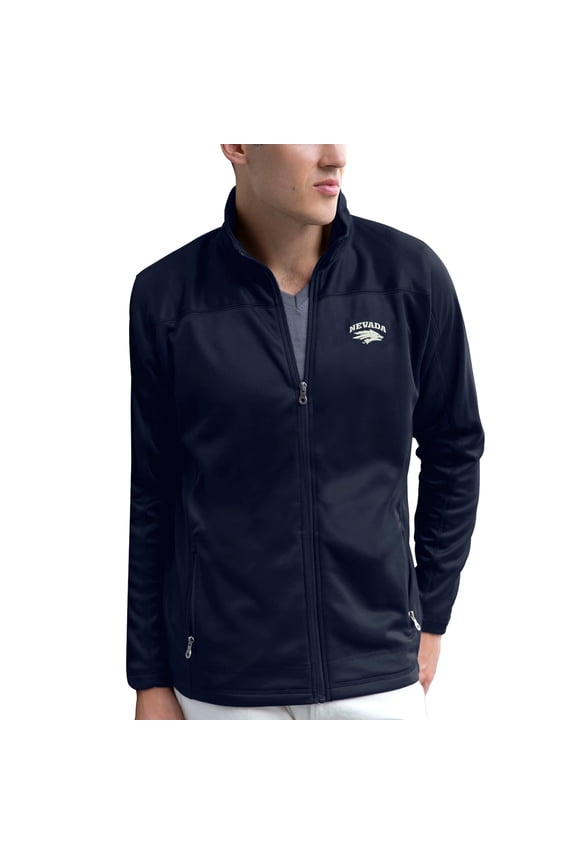 Men's Navy Nevada Wolf Pack Brushed Back Micro-Fleece Full-Zip Jacket