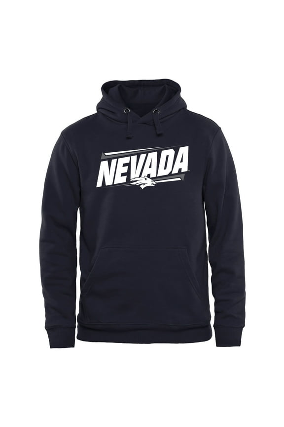 Men's Navy Nevada Wolf Pack Double Bar Pullover Hoodie