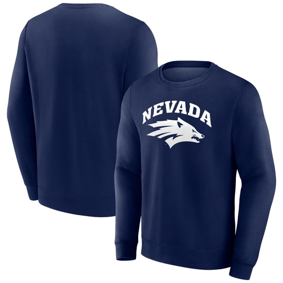 Men's Navy Nevada Wolf Pack Short Name Fleece Pullover Sweatshirt