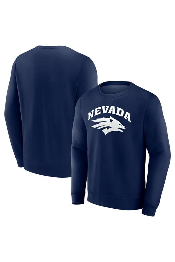 Men's Navy Nevada Wolf Pack Short Name Fleece Pullover Sweatshirt
