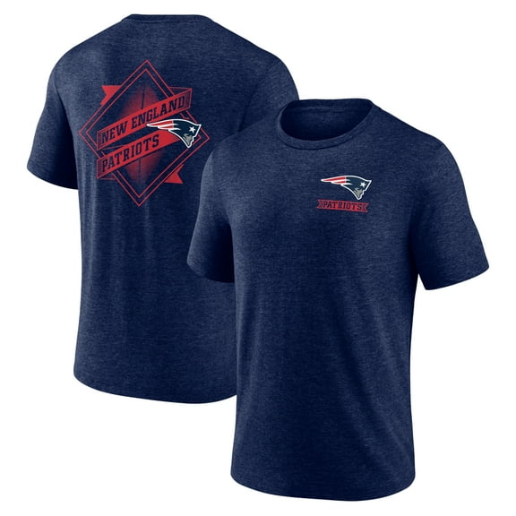 Men's Navy New England Patriots Diamond Scroll Tri-Blend T-Shirt