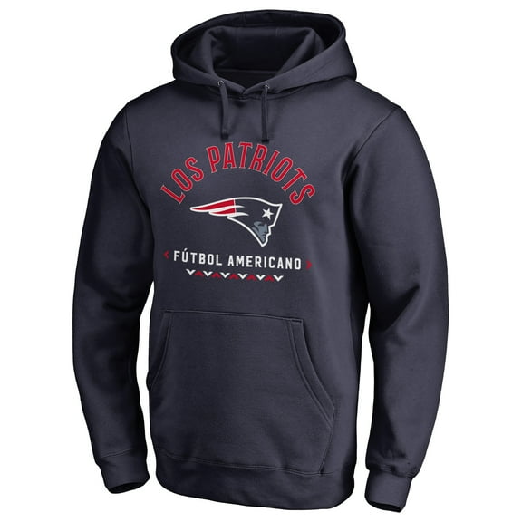 Men's Navy New England Patriots Futbol Americano Pullover Hoodie