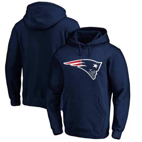 Men's Navy New England Patriots Primary Logo Fitted Pullover Hoodie