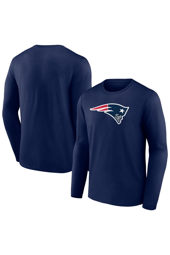 Men's Navy New England Patriots Primary Team Logo Long Sleeve T-Shirt
