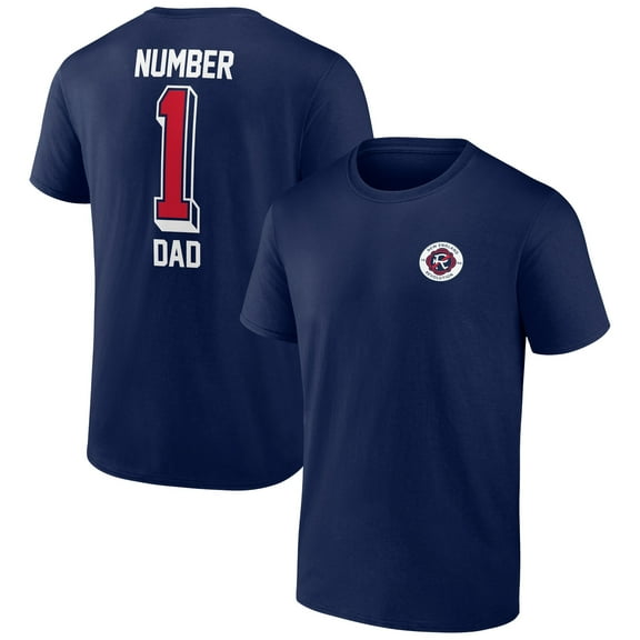 Men's Navy New England Revolution Number One Dad T-Shirt