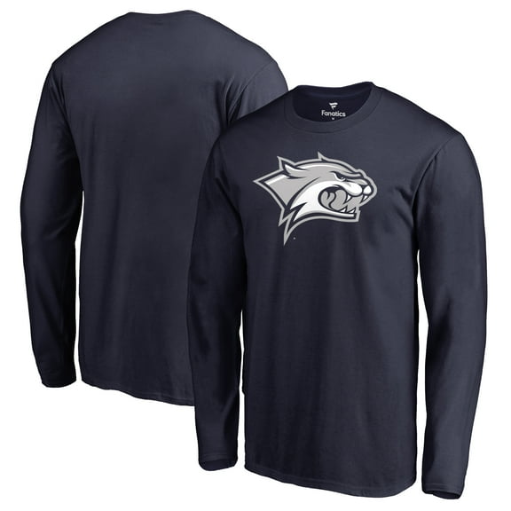 Men's Navy New Hampshire Wildcats Primary Team Logo Long Sleeve T-Shirt